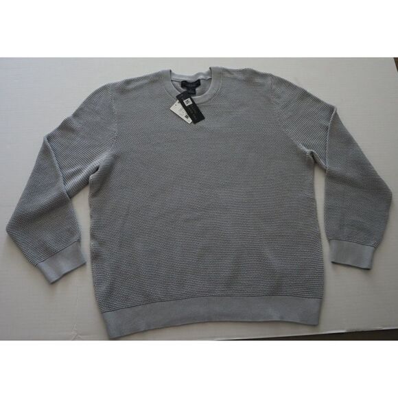 The Men's Store Bloomingdale's Sz XL Gray 100% Cotton Waffle Knit Sweater $168 - Picture 1 of 4